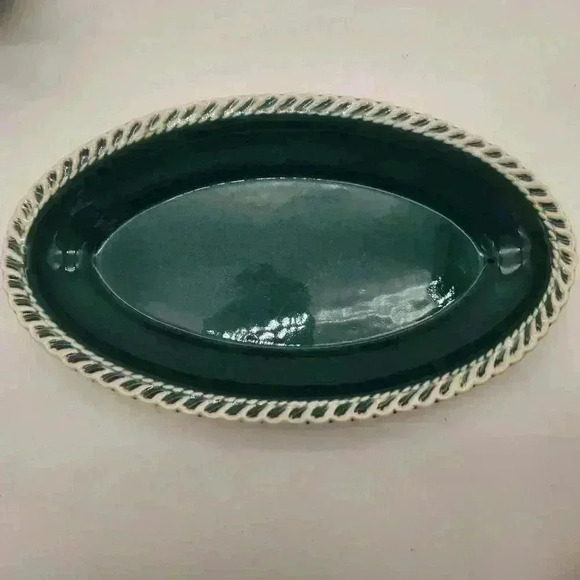 Vintage 1950s Harkerware Corinthian Pattern Gravy Boat & Platter No Chips/Cracks - Picture 6 of 10